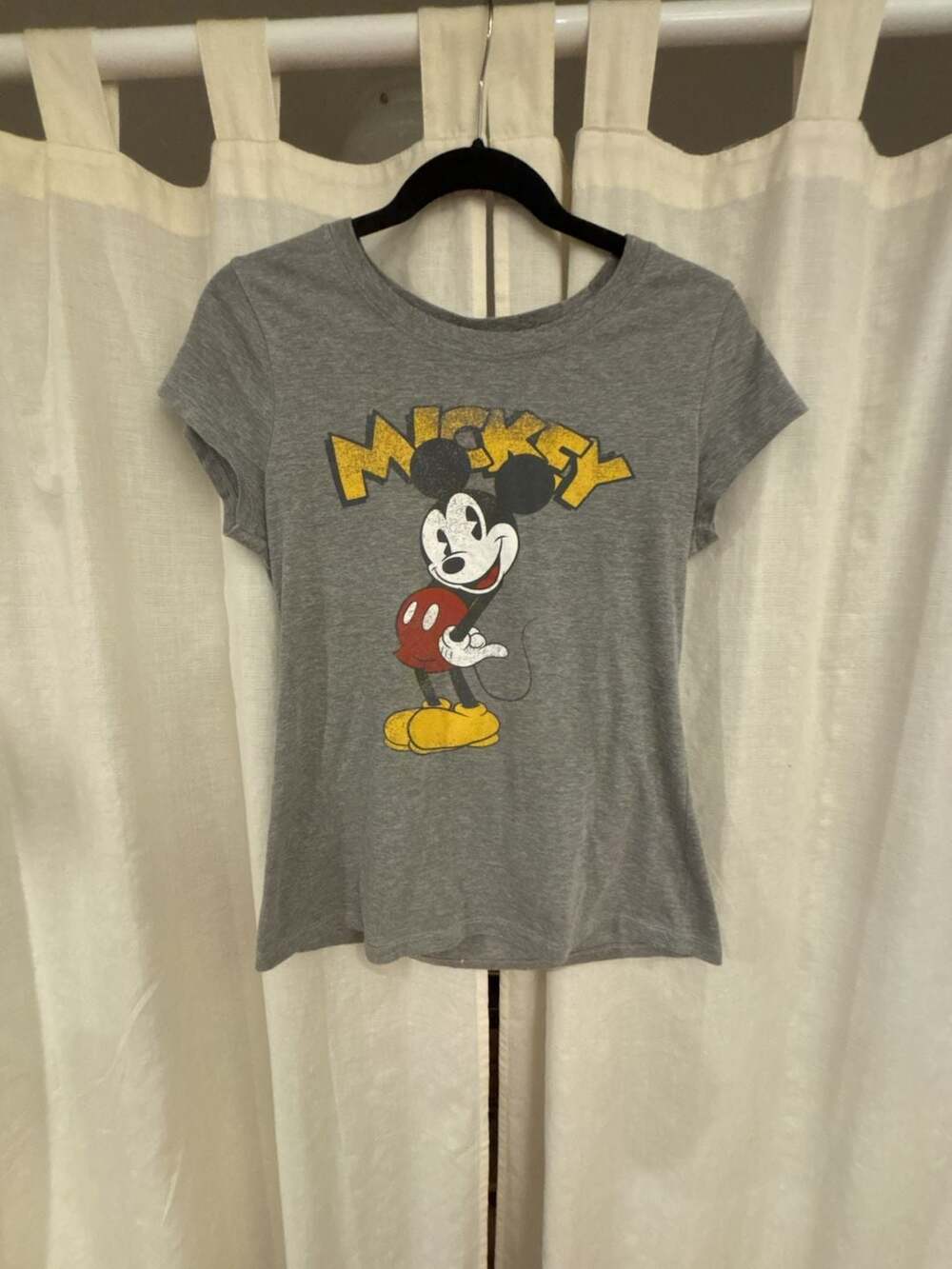 Disney Mickey Mouse Graphic T-Shirt Gray Size XL
